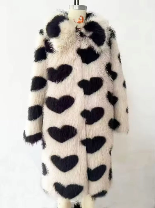 Queen Of Hearts Faux Fur Jacket