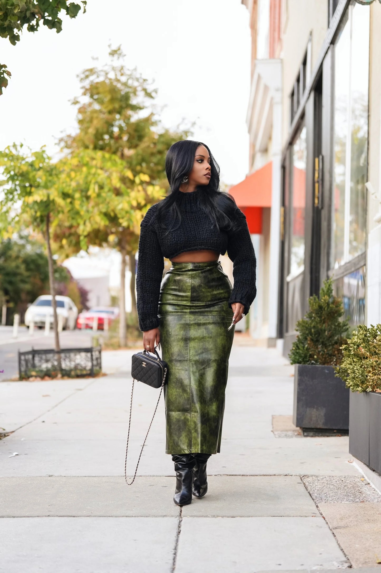 Mary Jane Vegan Leather Skirt