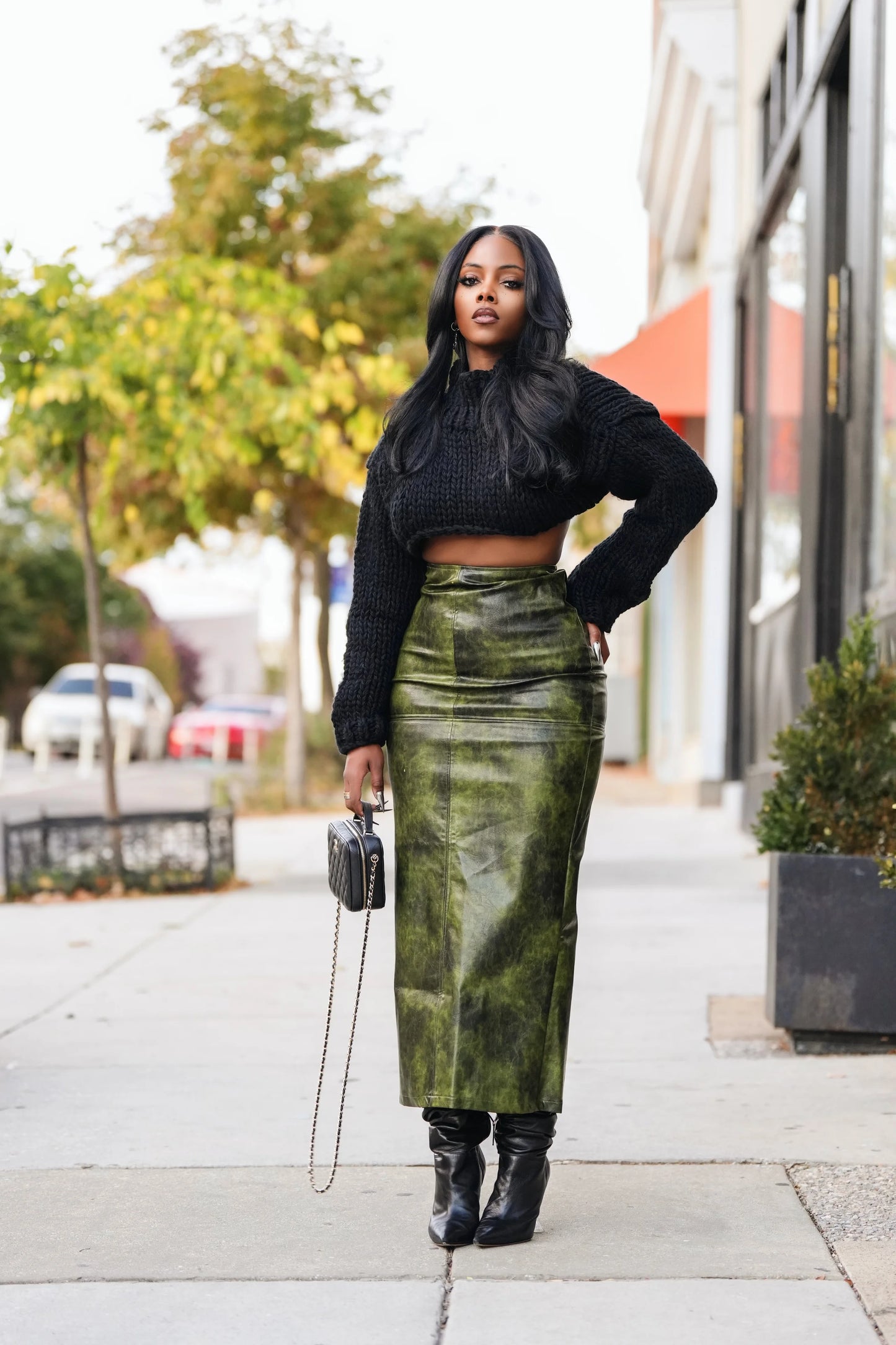 Mary Jane Vegan Leather Skirt